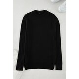 Trendyol Black Slim Crew Neck Striped Knitwear Sweater Cene