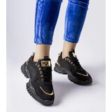 Gemre Black sneakers with gold accent Lodgeville | shoptok.hr