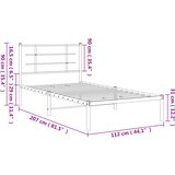  Metalni okvir za krevet s uzglavljem crni 107x203 cm | shoptok.hr