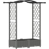 vidaXL Povišeni krevet s mrežom i krovom Svjetlosiva 124 x 40 x 123 cm - Svjetlosiva 124 x 40 x 125 cm s krovom u obliku lukova (2 bočn | shoptok.hr