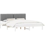  Krevetni okvir s tapiciranim uzglavljem Svijetlo siva Svjetlosiva 205.5 x 185.5 x 84.5 cm | shoptok.hr