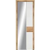 Premium Living Garderobna Omara Ronny, Bela, Barva Hrasta, Ogledalo Cene
