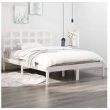 vidaXL Posteljni okvir bel iz trdnega lesa 135x190 cm 4FT6 | Shoptok.si