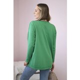 Kesi Sweater with front pockets in light green color | shoptok.hr