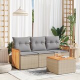 vidaXL 4-dijelni set vrtnih sofa s jastucima bež od poliratana | shoptok.hr