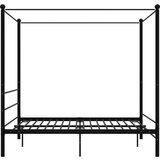  Posteljni okvir z ogrodjem za baldahin črn kovinski 160x200 cm, (20643970) | Shoptok.si