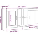  Komoda boja staro drvo 120 x 30,5 x 70 konstruiranog drvo | shoptok.hr