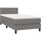  Box spring postelja z vzmetnico LED temno siva 90x200 cm blago, (20725322) | Shoptok.si