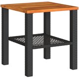  Vrtni stol crni 40x40x42 cm od poliratana i drva bagrema | Eponuda.com