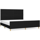  The Living Store Posteljni okvir z vzglavjem črn 160x200 cm blago - Posteljni Okvir Z Vzglavjem, (21499353) | Shoptok.si