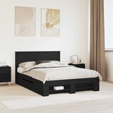  Krevetna konstrukcija Crna 140 x 200 cm Konstruirano drvo | shoptok.hr