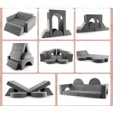  Dječji sofa, igraći sofa, modularni sofa s navlakom koja se može skinuti 105,5 x 101 x 48 cm - siva | shoptok.hr