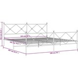 Metalni okvir kreveta uzglavlje i podnožje crni 193x203 cm | shoptok.hr