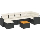 Maison Chic Seti vrtnega pohištva - Vrtna garnitura - Vrtni pohištvo set 8-delna z blazinami črn poli ratan, (21800239) | Shoptok.si