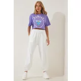 Happiness İstanbul Women's White Loose Jogging Sweatpants