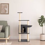 vidaXL Mačje drevo s praskalniki iz sisala temno sivo 132 cm | Shoptok.si