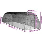 vidaXL Piščančji poligon 2,5x10x2,25 m Pocinkano jeklo | Shoptok.si