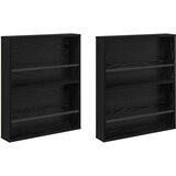  Polica za časopise s policom 2 pcs Crni hrast 60 x 12 x 70 cm | shoptok.hr
