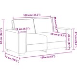  Dvosjed Kauč Crni 160x77x82 cm Tkanina | shoptok.hr