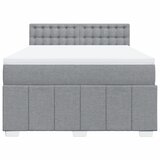  Krevet s oprugama i madracem svjetlosivi 140x190 cm od tkanine | shoptok.hr