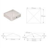vidaXL Piramidni pokrovčki za stebričke 6 kosov kovina 91x91 mm | Shoptok.si