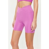 Trendyol Pastel Lavender Gathering Double Breasted Waist Detailed Sports Shorts Tights Cene