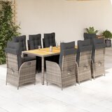 vidaXL 9-dijelni vrtni blagovaonski set sivi od poliratana | shoptok.hr