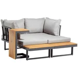 LOUNGE GARNITURA akacija masivno aluminij