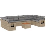  11-dijelni set vrtnih sofa s jastucima bež od poliratana | shoptok.hr