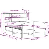 vidaXL Krevet s regalom z knjige bez madraca bijeli 120x190cm borovina | shoptok.hr