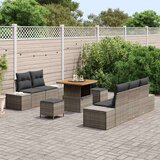  Vrtna sedežna garnitura z blazino 8 pcs Siva poli ratan, (5000154384) | Shoptok.si