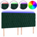  LED uzglavlje tamnozeleno 200x7x118/128 cm baršunasto | shoptok.hr