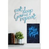  Zidna LED dekoracija eat sleep game repeat, 375 cm, IP67, 12V, Plava Cene