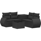  Set sofe 6 kom. Crna Poli Rattan i čelik | shoptok.hr