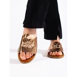 Shelvt Stylish gold women's flip flops Cijene