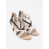 Shelvt Black and white strappy sandals | Shoptok.si