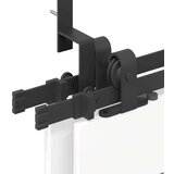 vidaXL Komplet opreme za drsna vrata 152,5 cm jeklo črne barve | Shoptok.si
