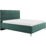 MID.YOU OBLAZINJENA POSTELJA 180 cm x 200 cm , les, tekstil, leseni material temno zelena | Shoptok.si