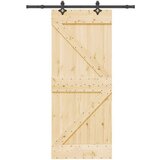 vidaXL Drsna vrata s kompletom vodil 85x210 cm trdna borovina | Shoptok.si