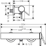 Hansgrohe 76620000 Finoris stenska armatura za tuš | Shoptok.si