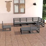  8-dijelna vrtna garnitura od masivne borovine siva | shoptok.hr