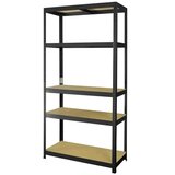 Metelkas Polica metal/drvo 180 x 90 x 40 cm, 5 polica, 875 kg, crna | Eponuda.ba