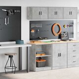 vidaXL Garažni ormarići 2 kom siva boja betona od konstruiranog drva | shoptok.hr