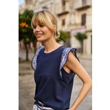 Marisse Navy Blue Cotton Blouse | shoptok.hr