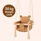 Ginger Home Dječja drvena ljuljačka Medo s pamučnim sjedalom i naslonom, do 30 kg, 28x28x196 cm | shoptok.hr