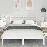  Krevetna konstrukcija Bijelo 140 x 220 cm Čvrsto borovo drvo | shoptok.hr