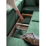 Miuform Zelena sklopiva kutna garnitura od samta (s desnim kutom/u obliku slova "U") Lazy Lukka – | shoptok.hr