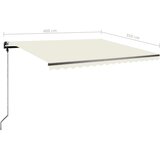 Tenda na ručno uvlačenje s LED svjetlima 400 x 350 cm krem | shoptok.hr
