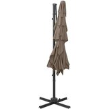  Suncobran s 4 razine i aluminijskom šipkom 250x250cm smeđe-sivi | shoptok.hr