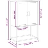vidaXL Visoka komoda crna 68,5 x 38,5 x 107 cm čelična | shoptok.hr